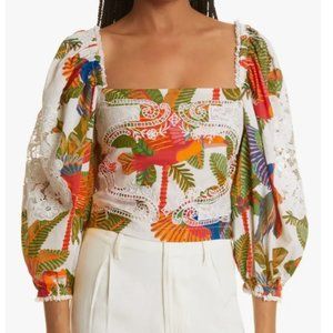 FARM Rio Off White Forest Birds Blouse